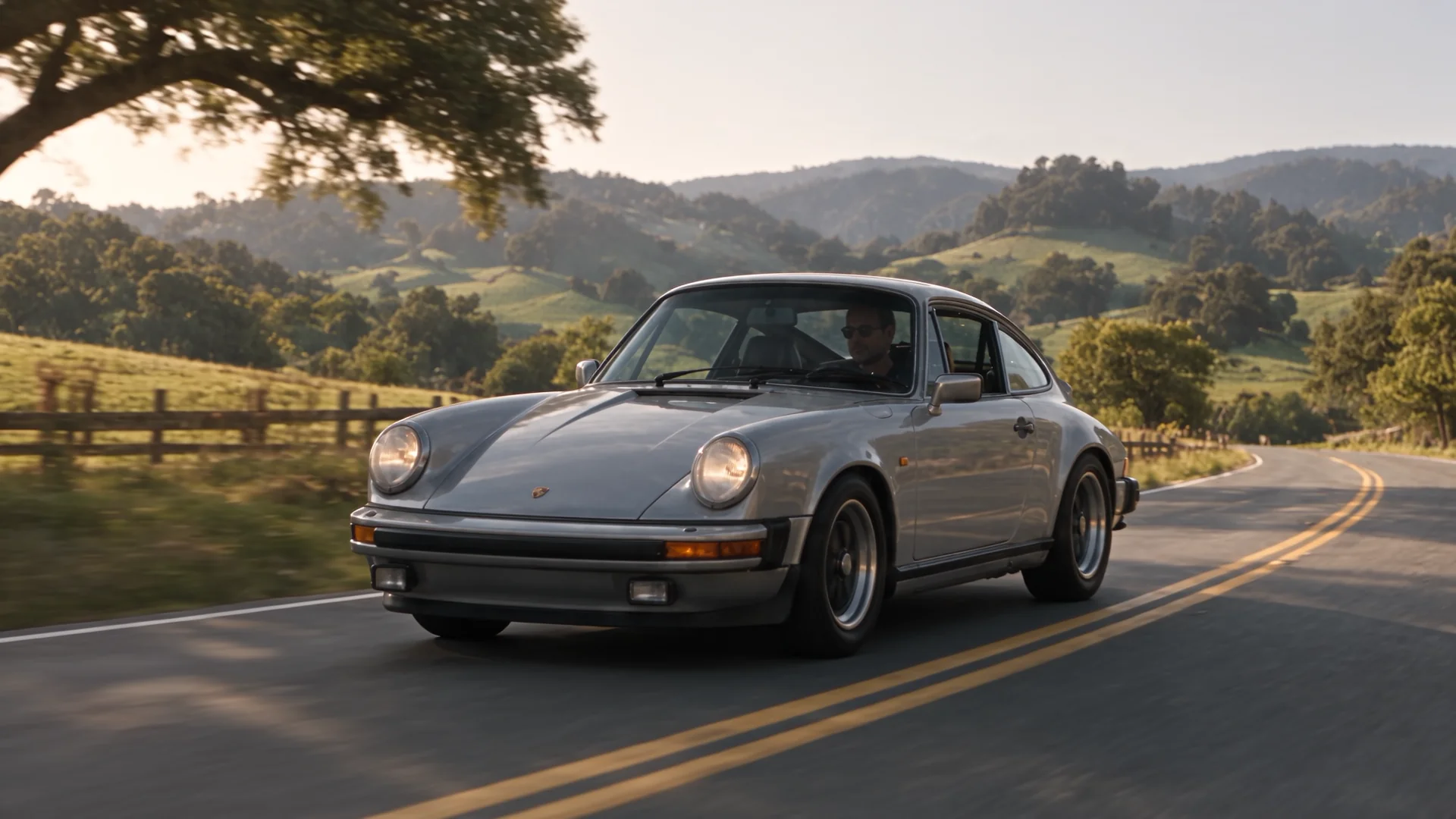 A classic sports car on a country road, from an illustrative journey through the machines ServiceVault helps you maintain